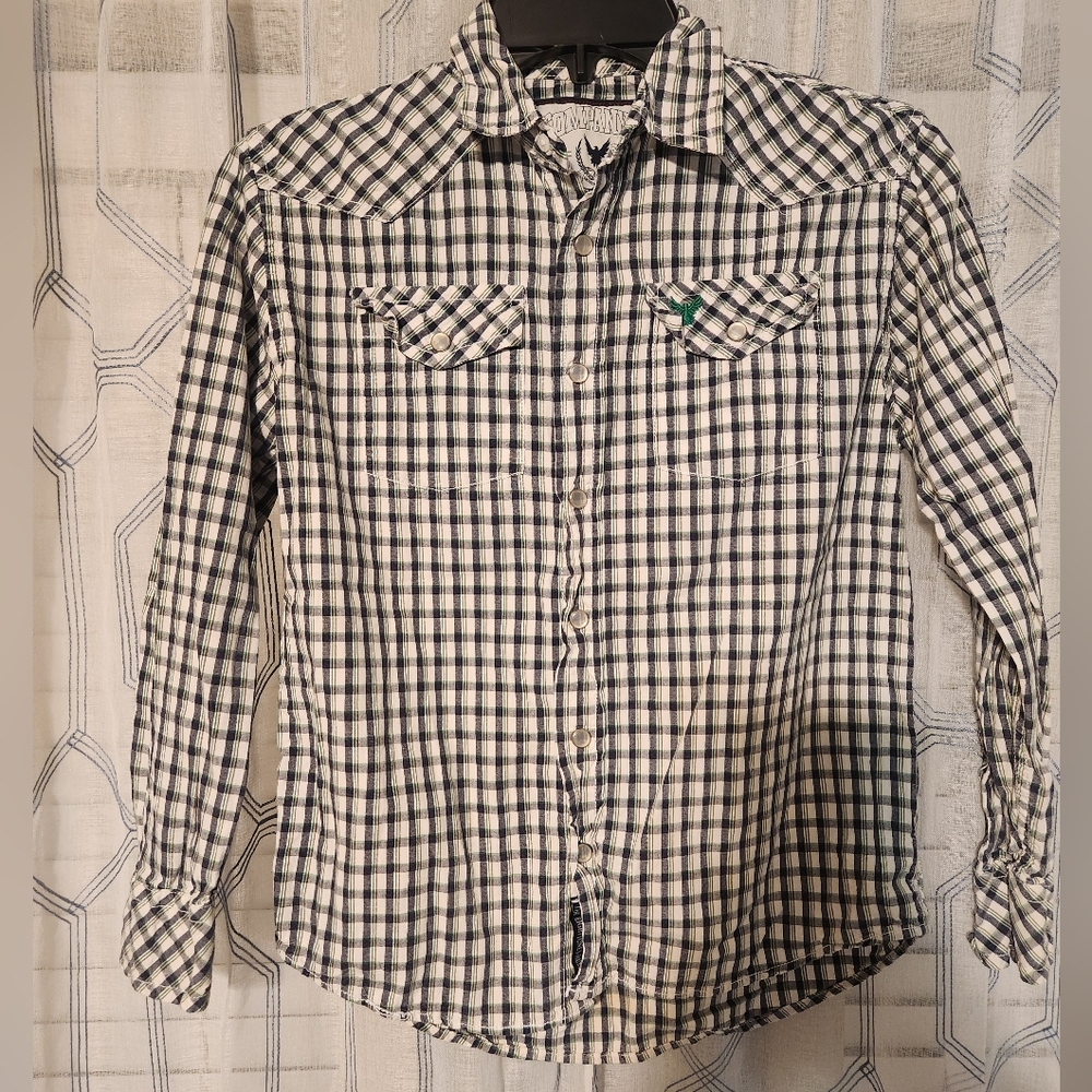 Black and White Plaid Casual Shirt